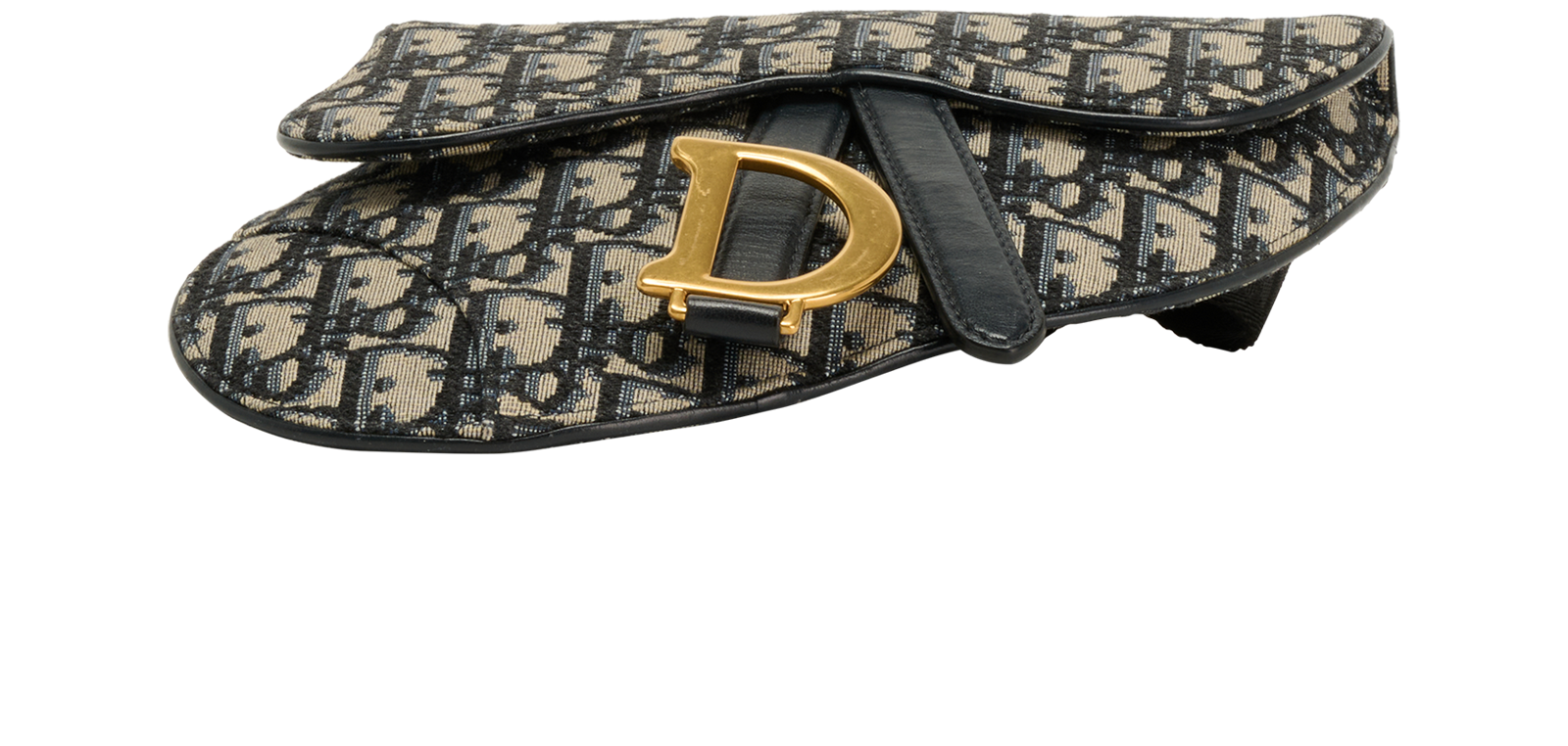 Saddle Belt Bag, &pound;550, Handbags, Beige/Navy, Canvas, Top view